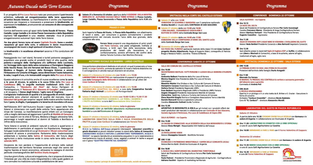 Autunno Ducale Ferrara 2017 enogastronomia